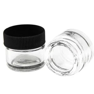 5ml Glass Jar W and Black Lid